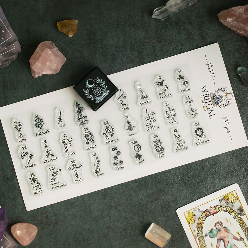 TAROT STAMPS - SET OF 26 ORIGINAL CLEAR PHOTOPOLYMER CLING STAMPS