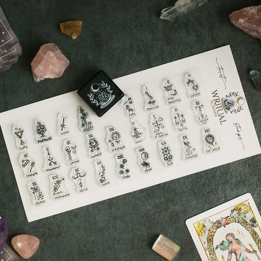 TAROT STAMPS - SET OF 26 ORIGINAL CLEAR PHOTOPOLYMER CLING STAMPS