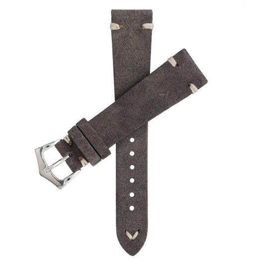 TAUPE SUEDE VINTAGE LEATHER WATCH STRAP