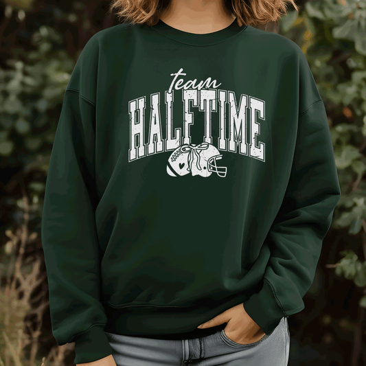 TEAM HALFTIME SUPERBOWL PARTY T-SHIRT, FOOTBALL PARTY TEE, FUNNY GAME DAY SHIRT GIFT FOR MOM, DAD, COMFORT COLORS OVERSIZED LOOK