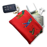 TEE TIME VINTAGE SILK SCARF COFFEE RUN KEYCHAIN BAG