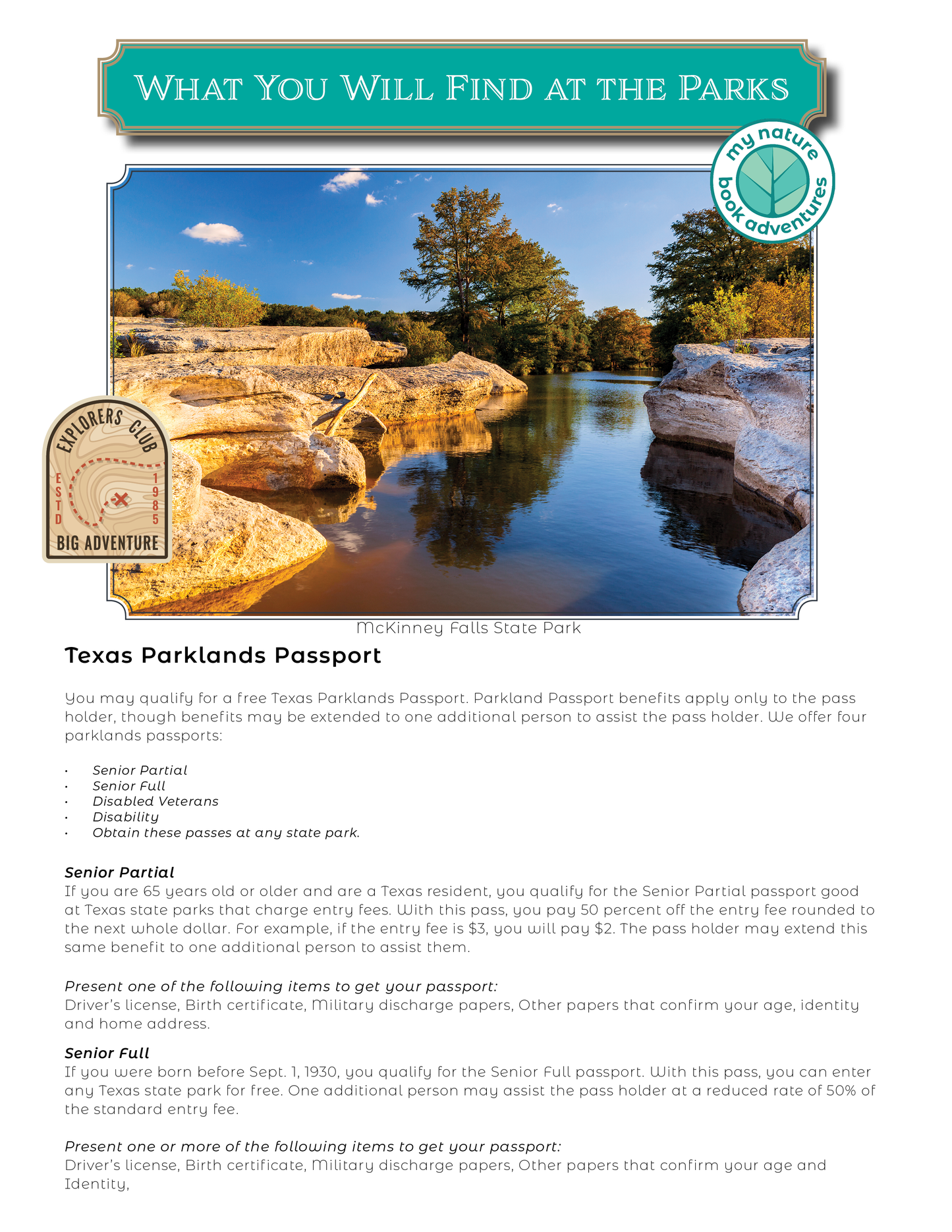 TEXAS STATE PARKS - ADVENTURE PLANNING JOURNAL