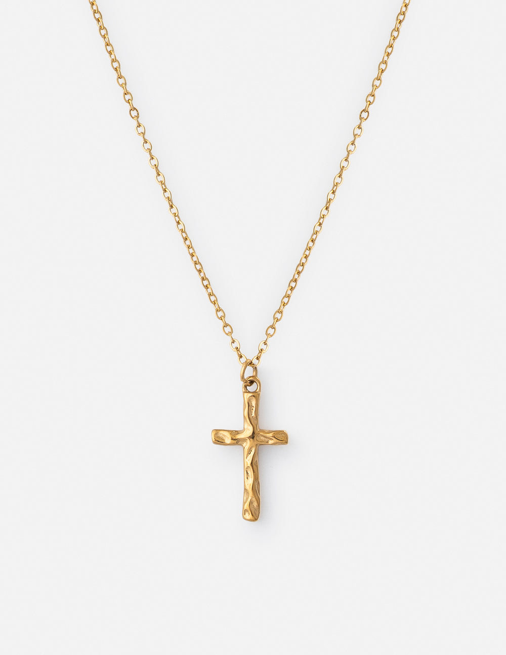 TEXTURED CROSS NECKLACE