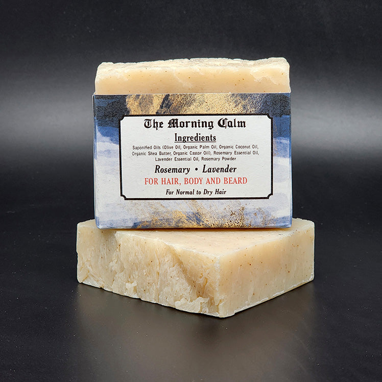 THE MORNING CALM HANDMADE VEGAN BAR SOAP FOR HAIR, BODY AND BEARD