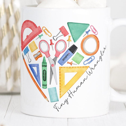 TINY HUMAN WRANGLER FUNNY TEACHER MUG