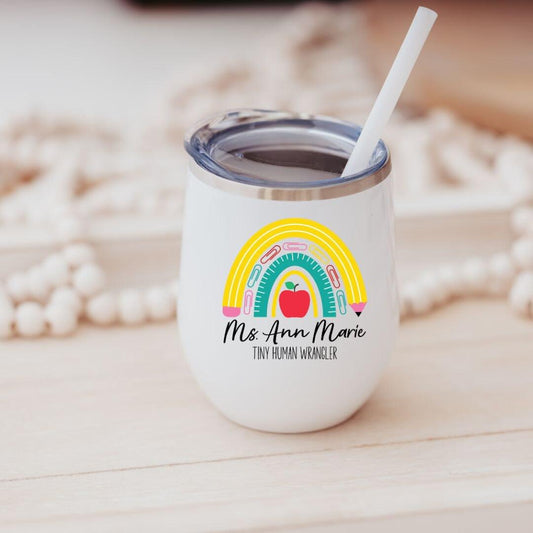 TINY HUMAN WRANGLER INSULATED DRINK TUMBLER FOR TEACHER