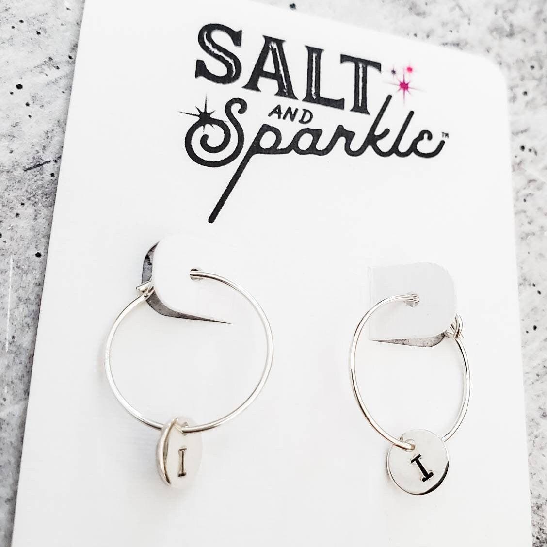 TINY INITIAL HOOP EARRINGS