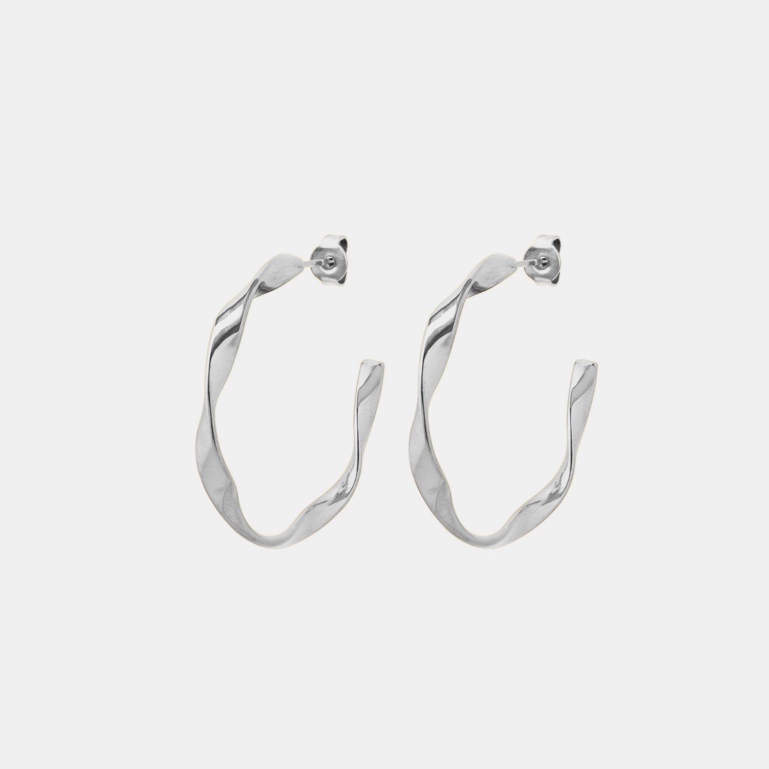 TITANIUM STEEL C-HOOP EARRINGS-Thriftique Marketplace