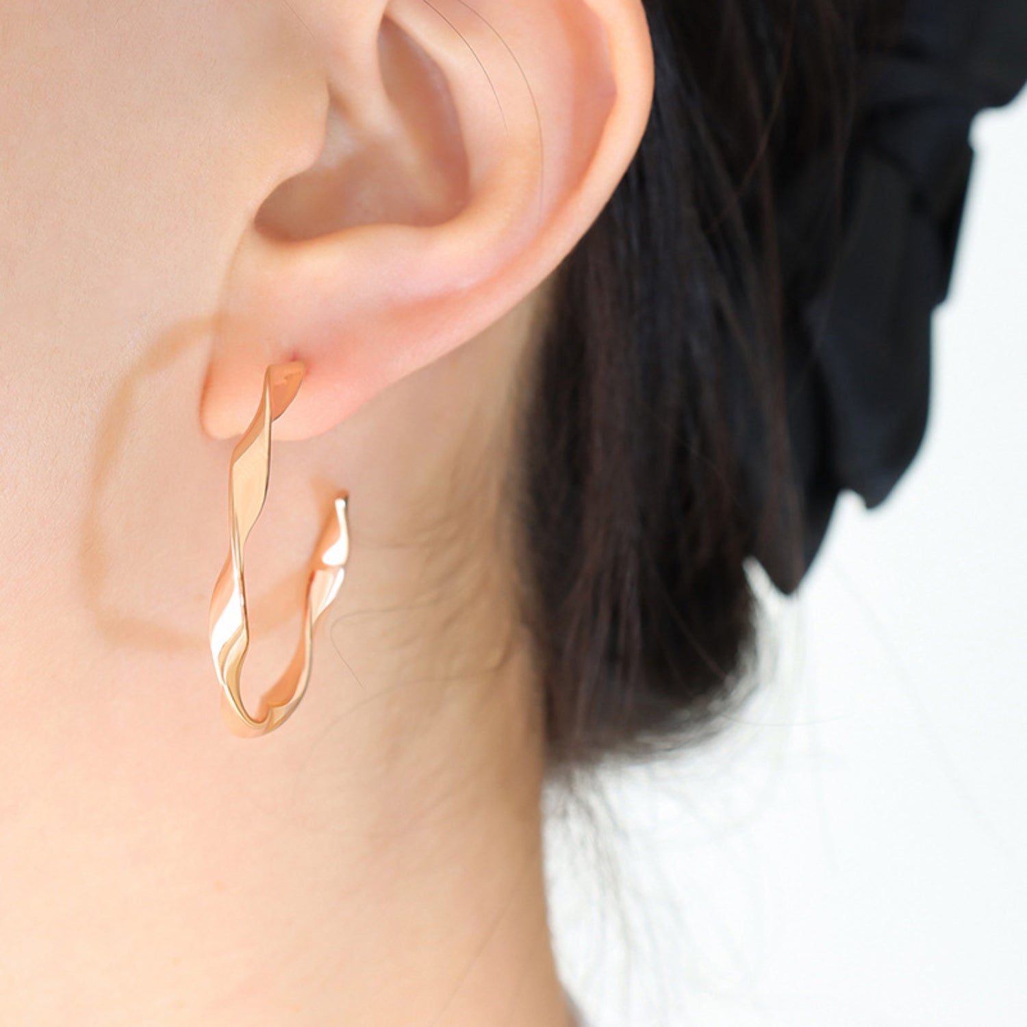 TITANIUM STEEL C-HOOP EARRINGS-Thriftique Marketplace