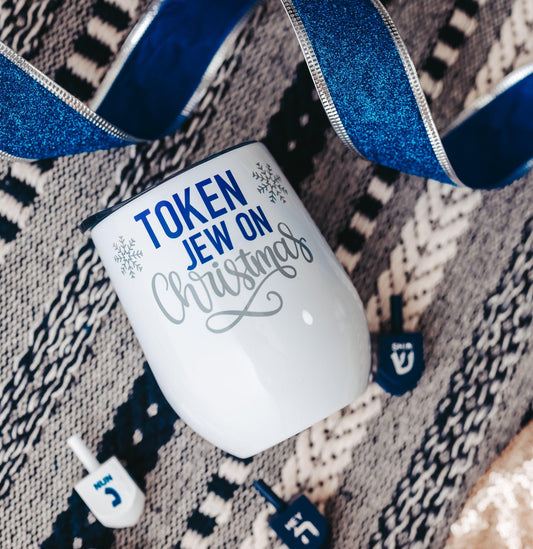 TOKEN JEW ON CHRISTMAS WINE TUMBLER