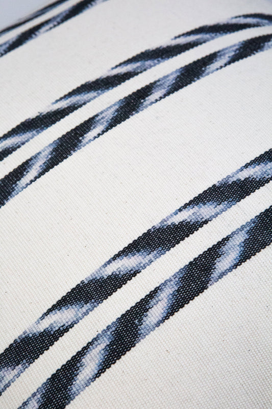 TOTO PALM IN CREAM & GREY IKAT PILLOW