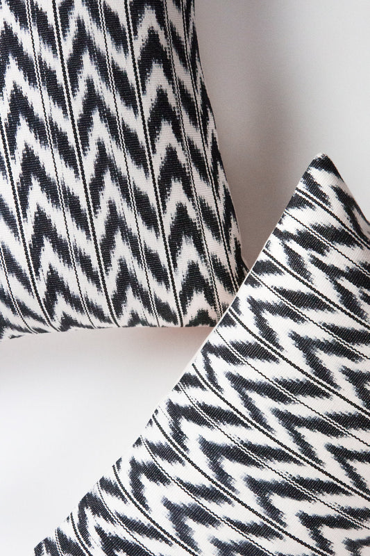 TOTO BLACK + WHITE IKAT PILLOW