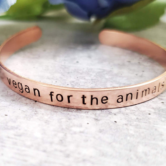 VEGAN FOR THE ANIMALS STACKING CUFF BRACELET
