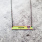 VEGAN RAINBOW BAR NECKLACE