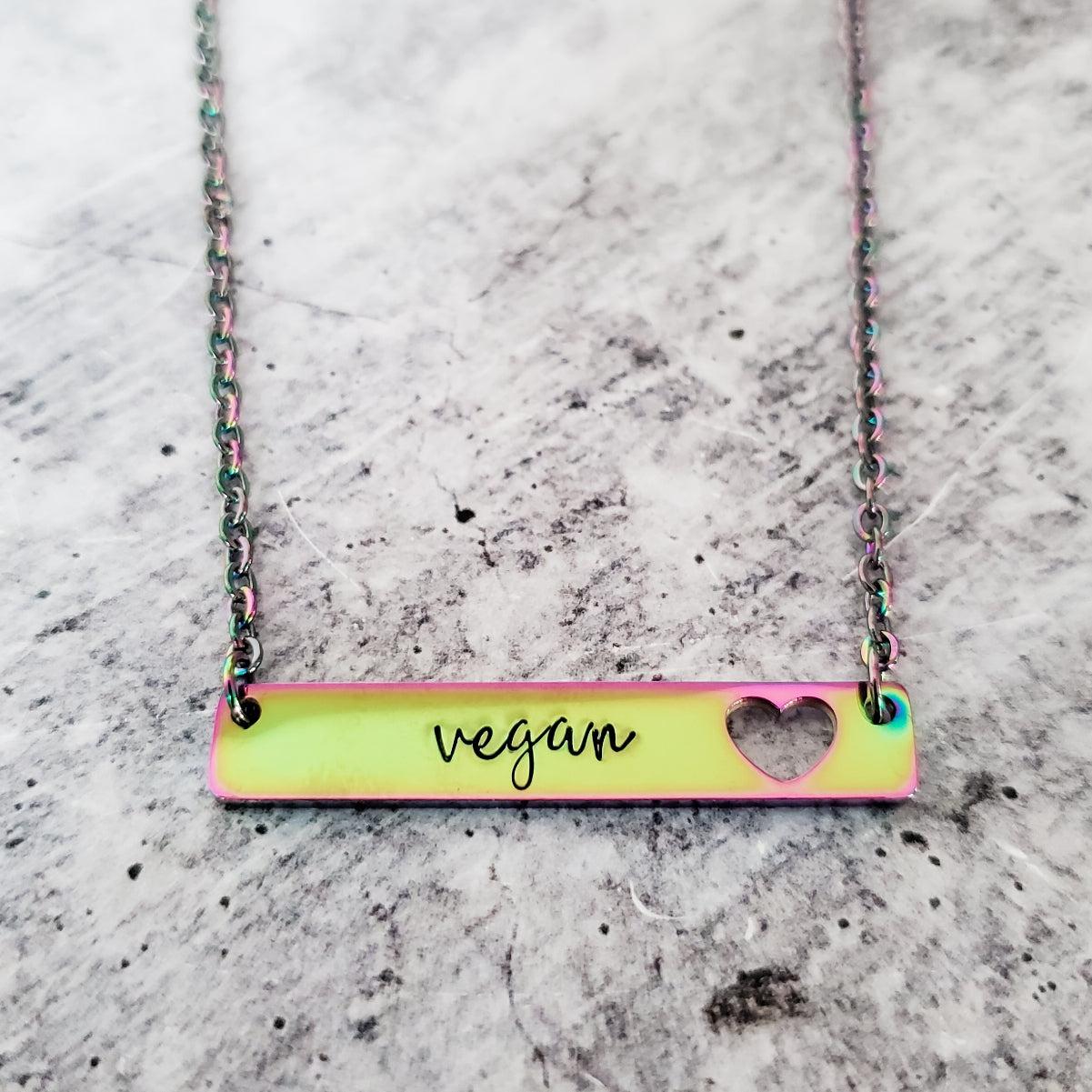 VEGAN RAINBOW BAR NECKLACE