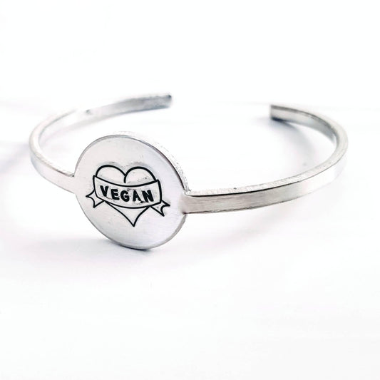 VEGAN TATTOO STYLE SKINNY CUFF BRACELET