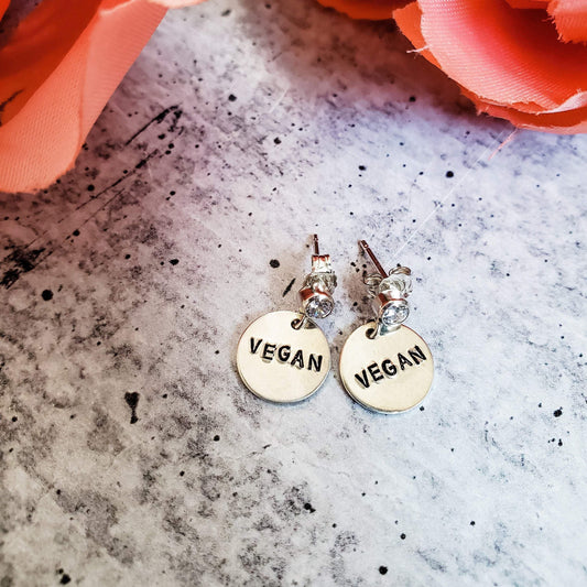 VEGAN CRYSTAL STUD EARRINGS
