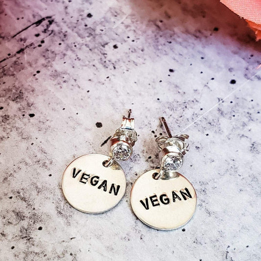 VEGAN CRYSTAL STUD EARRINGS