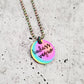 VEGAN RAINBOW PENDANT NECKLACE