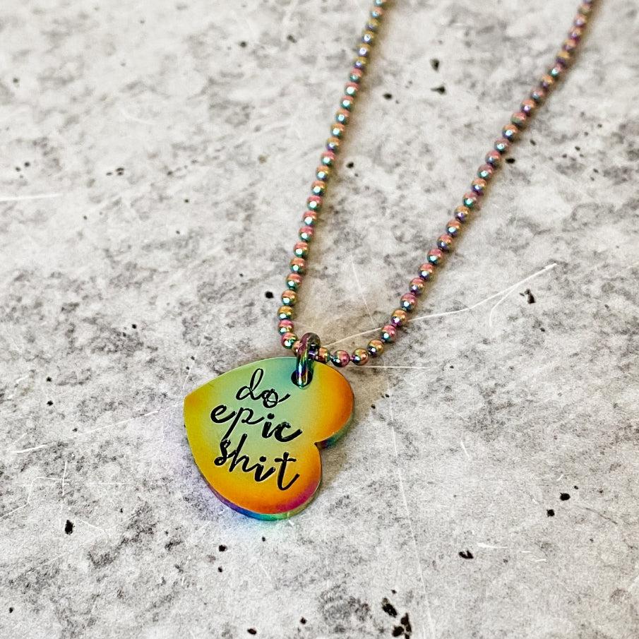 VEGAN RAINBOW PENDANT NECKLACE