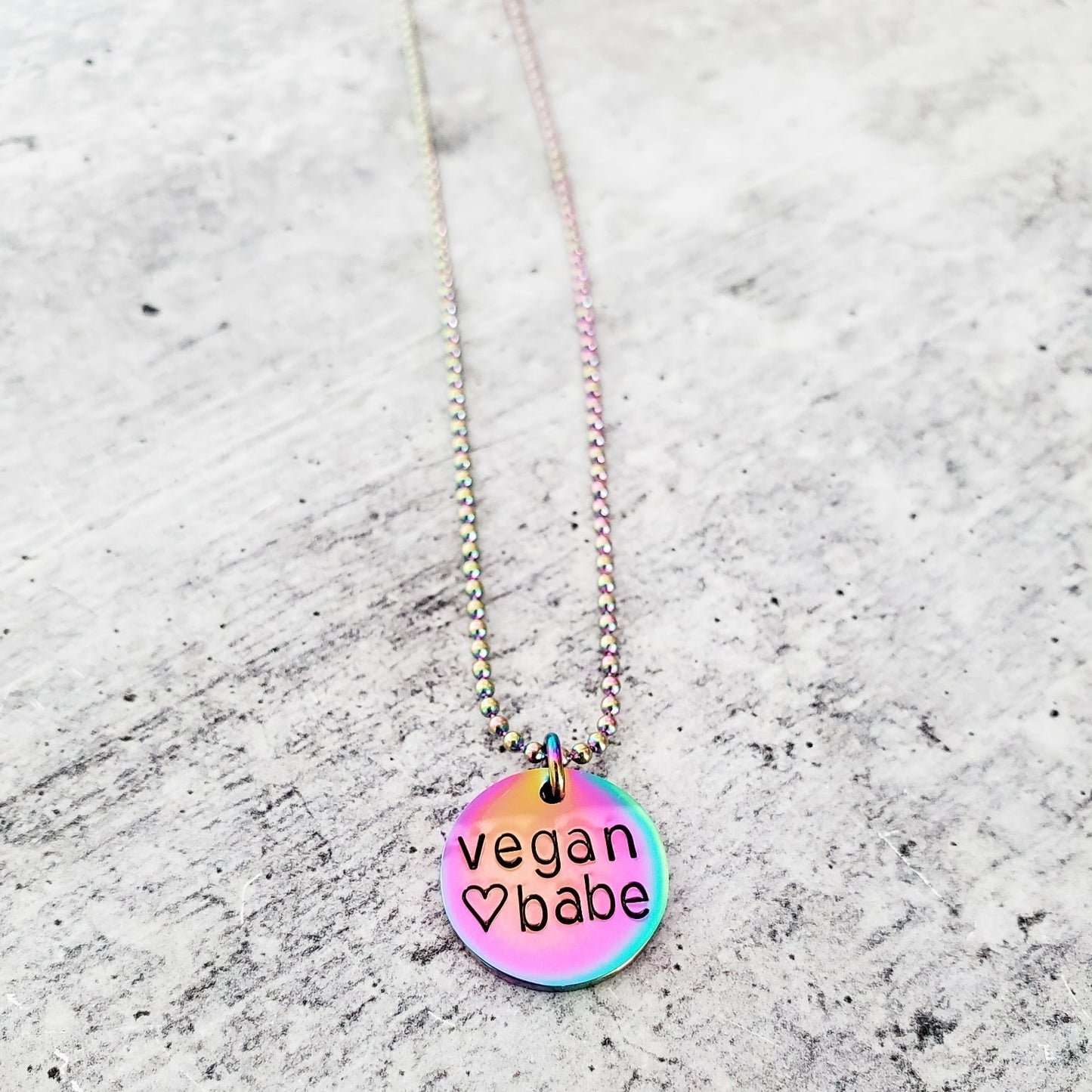 VEGAN RAINBOW PENDANT NECKLACE