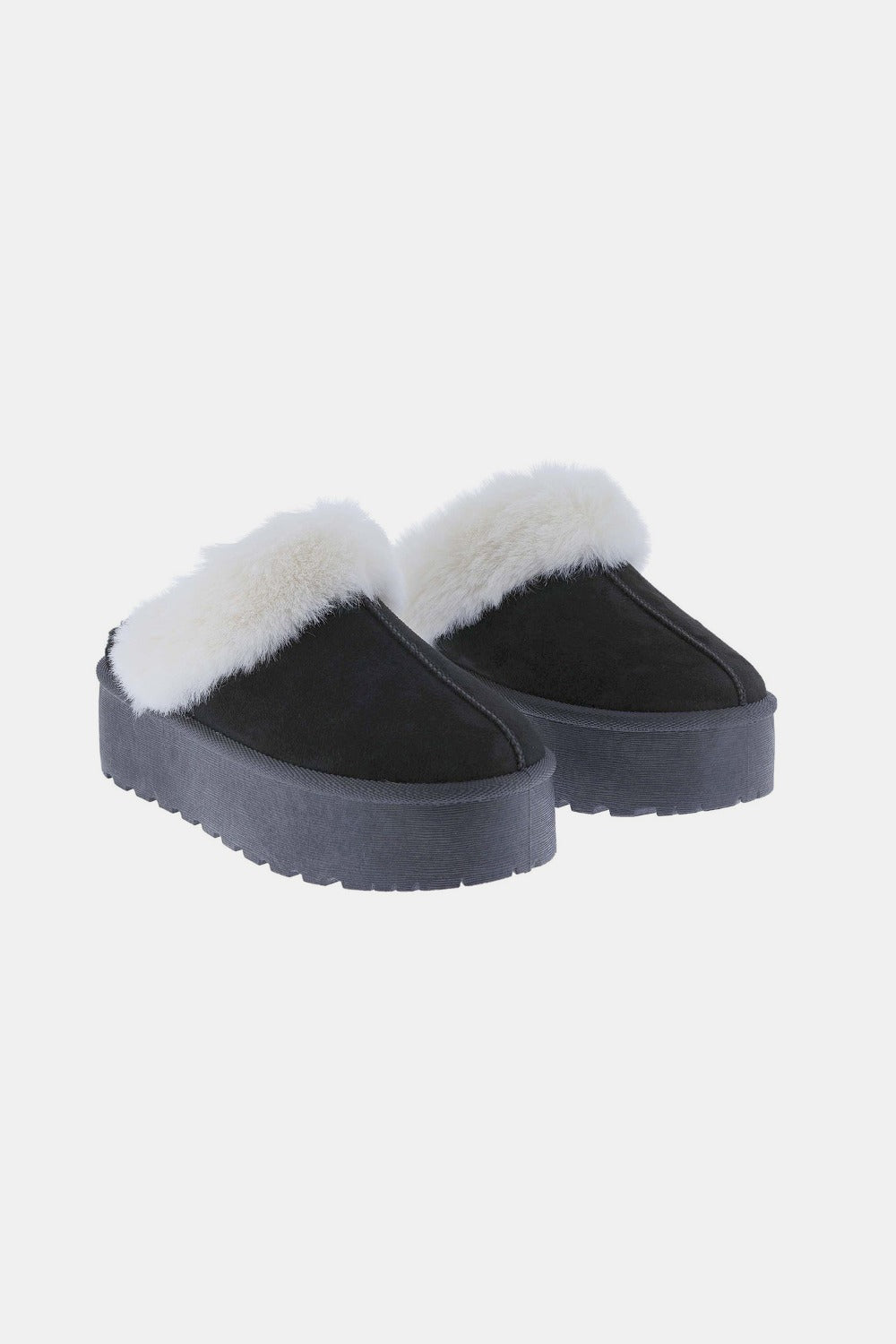 WEEBOO THICK BOTTOM FUR TRIM SNOW SLIPPERS-Thriftique Marketplace