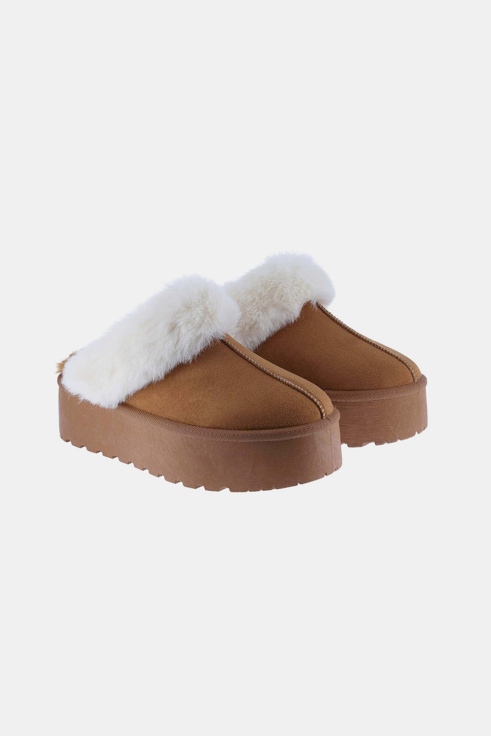 WEEBOO THICK BOTTOM FUR TRIM SNOW SLIPPERS-Thriftique Marketplace