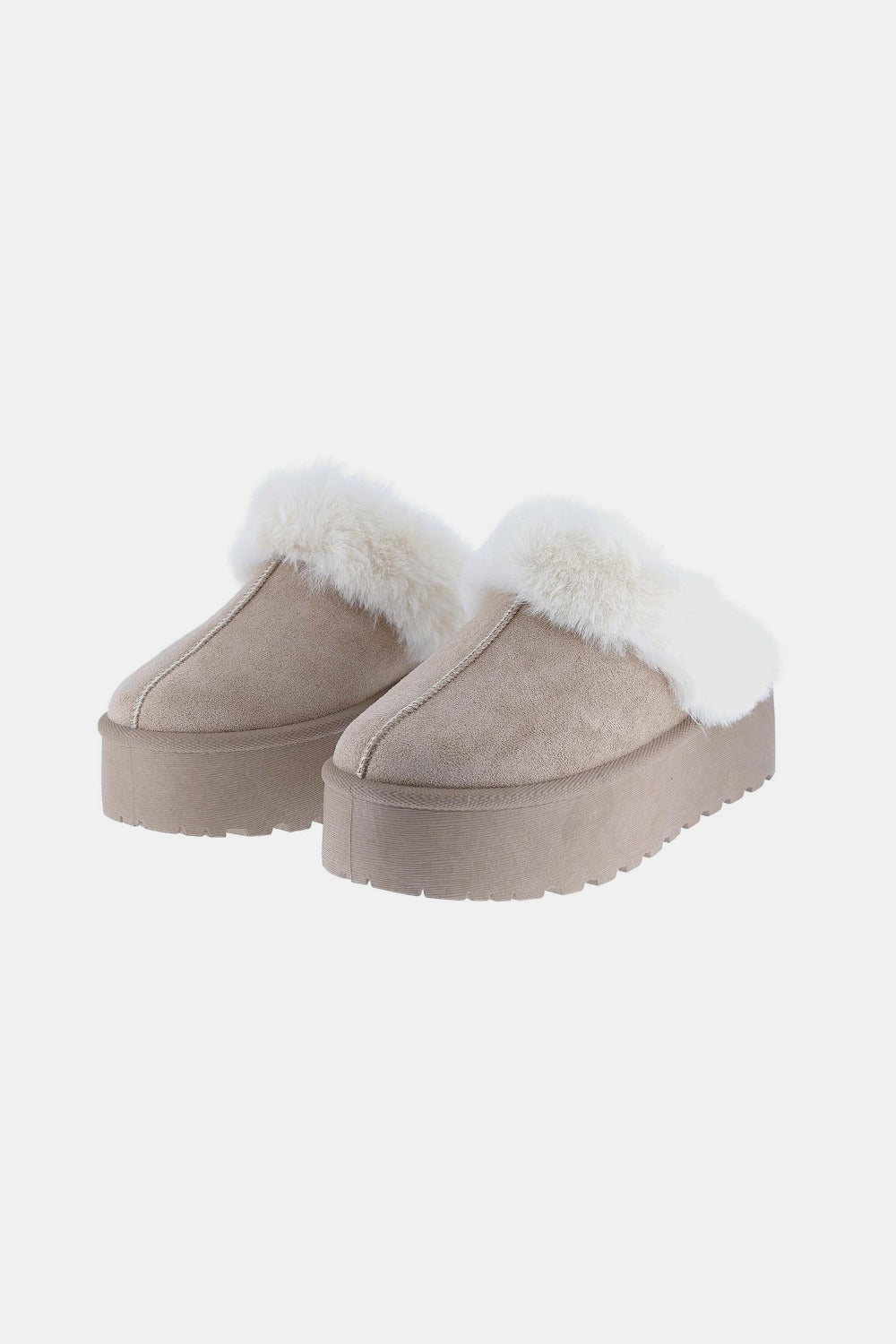 WEEBOO THICK BOTTOM FUR TRIM SNOW SLIPPERS-Thriftique Marketplace