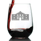THE ALAMO STEMLESS WINE GLASS - STATE OF TEXAS GIFTS AND SOUVENIRS FOR TEXANS - LARGE 17 OUNCE GLASSES