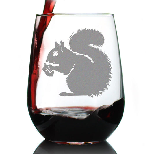 SQUIRREL STEMLESS WINE GLASS - SQUIRREL GIFTS AND DECOR WITH SQUIRRELS - LARGE 17 OZ GLASSES