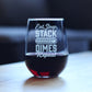 STACK DIMES - STEMLESS WINE GLASS - UNIQUE GIFTS FOR WELDERS - LARGE 17 OUNCE GLASSES