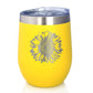 SUNFLOWER - WINE TUMBLER GLASS WITH SLIDING LID - STAINLESS STEEL INSULATED MUG - FLOWER DÉCOR GIFTS
