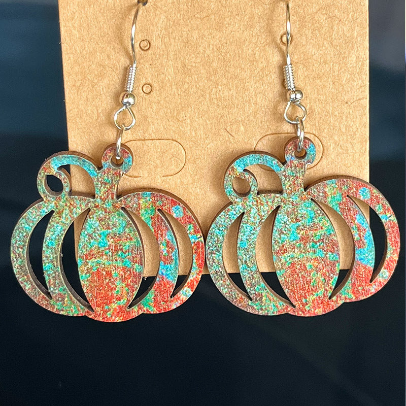 WOODEN DANGLE EARRINGS-Thriftique Marketplace