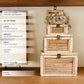 Woven Storage Boxes with Metal Clasps, Set of 3