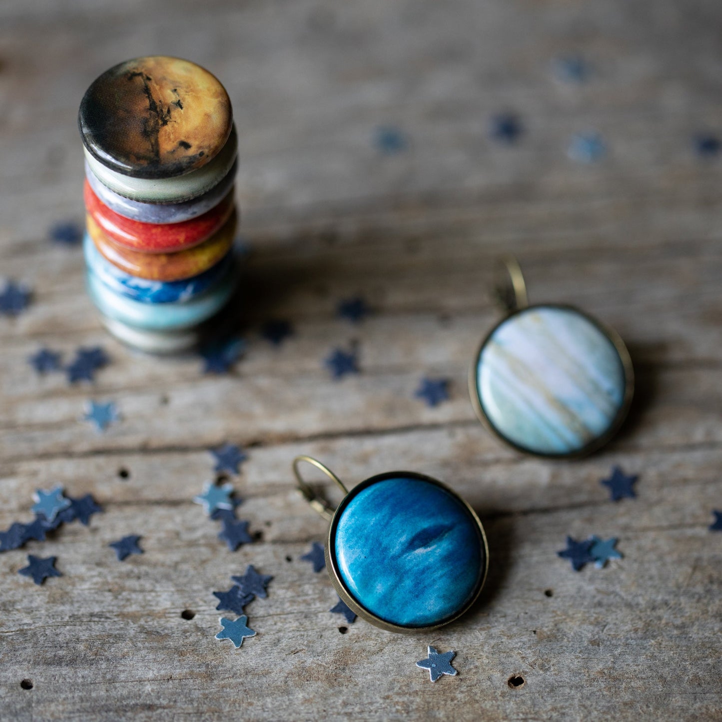 INTERCHANGEABLE SOLAR SYSTEM EARRINGS