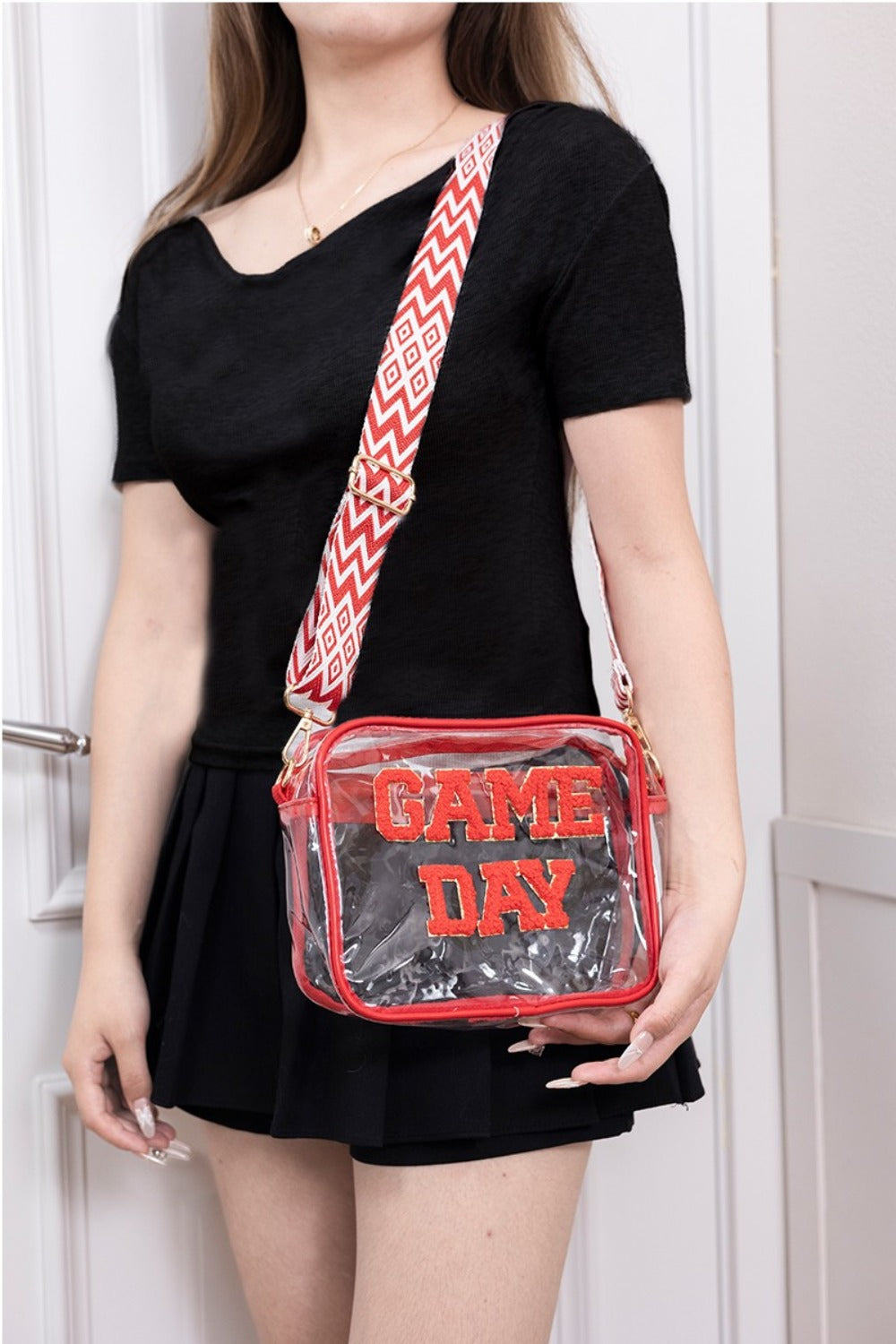 ZENANA GAME DAY STADIUM APPROVED TRANSPARENT CROSSBODY BAG-Thriftique Marketplace