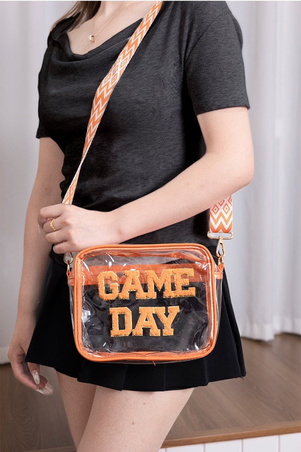 ZENANA GAME DAY STADIUM APPROVED TRANSPARENT CROSSBODY BAG-Thriftique Marketplace