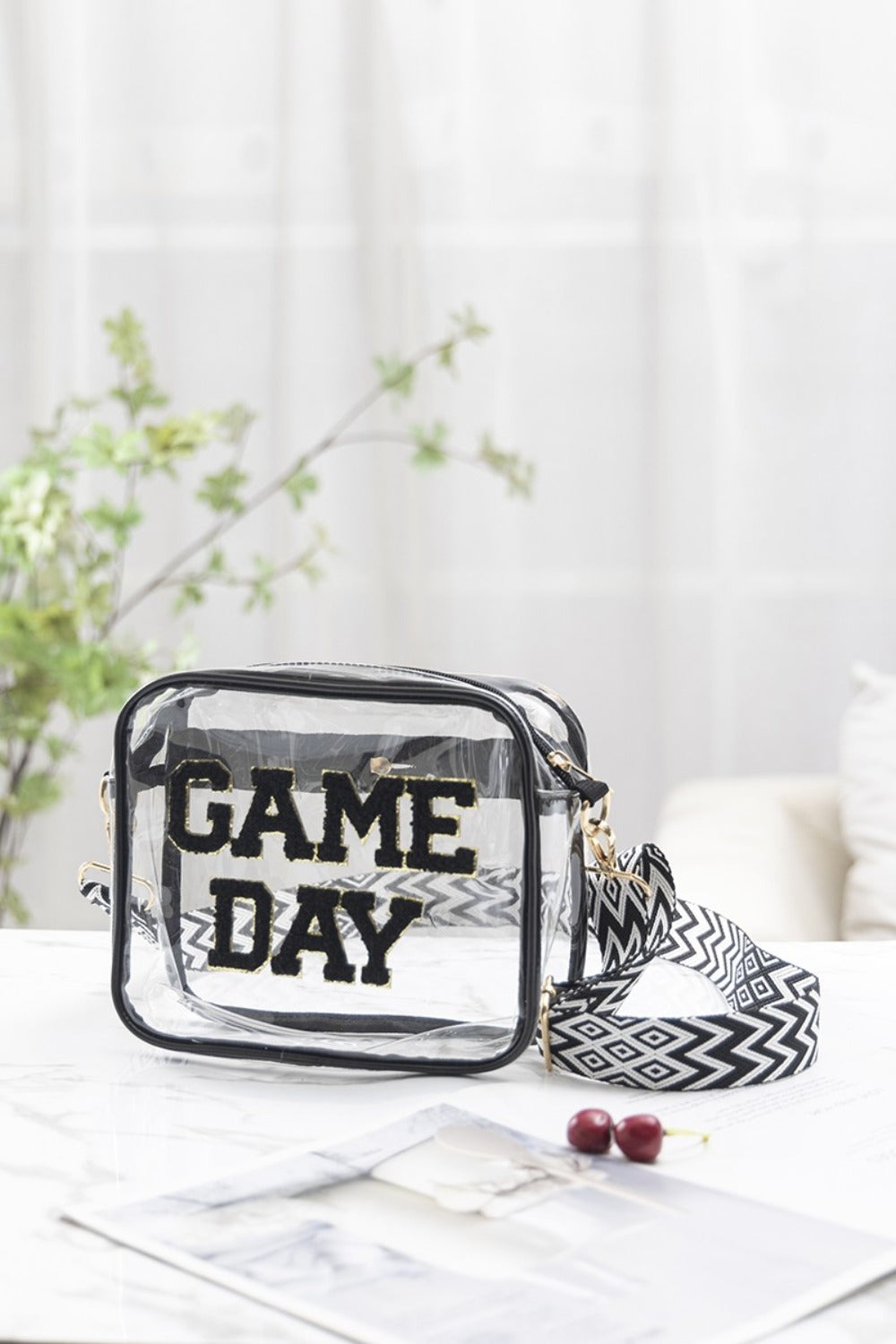 ZENANA GAME DAY STADIUM APPROVED TRANSPARENT CROSSBODY BAG-Thriftique Marketplace