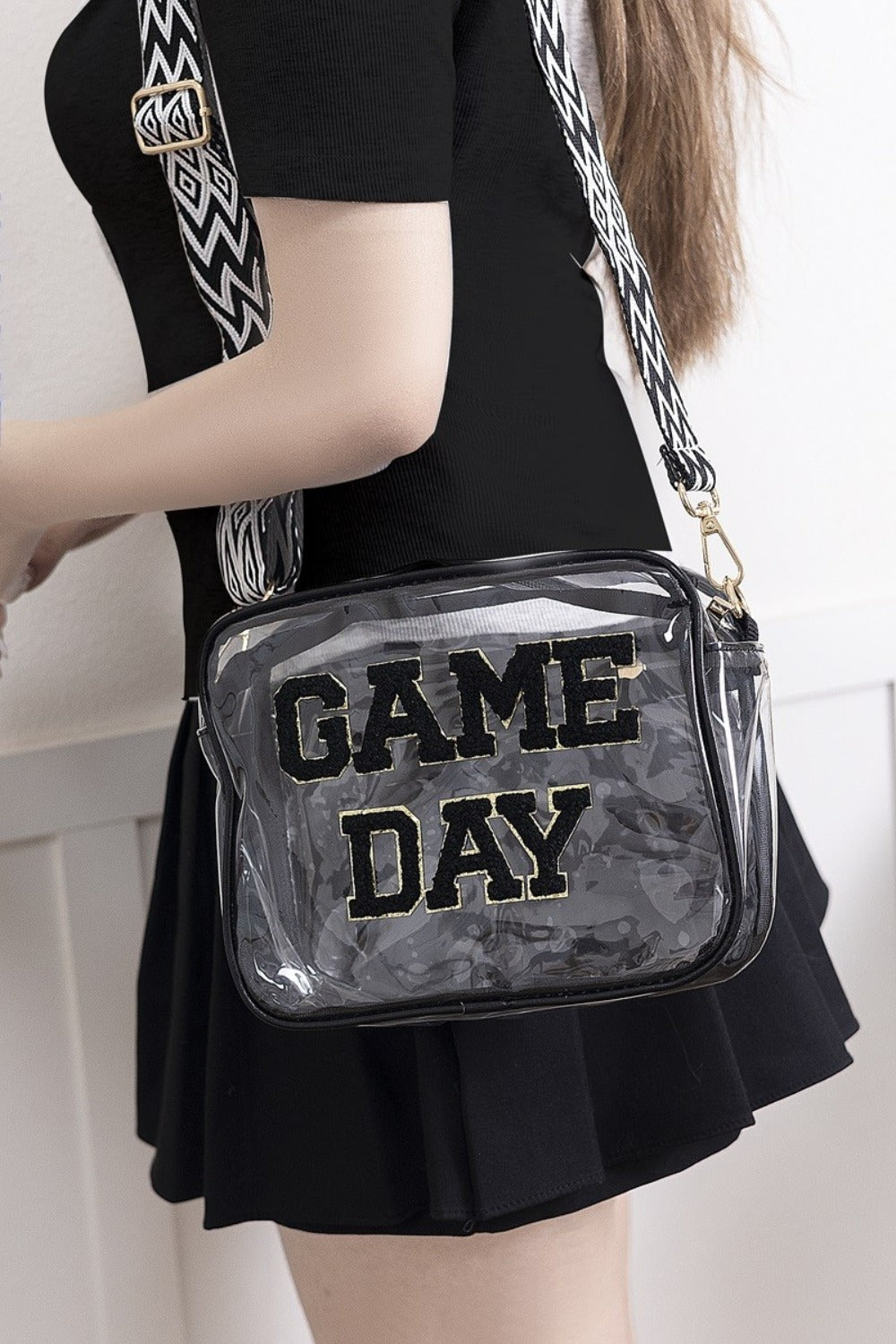 ZENANA GAME DAY STADIUM APPROVED TRANSPARENT CROSSBODY BAG-Thriftique Marketplace