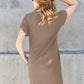 BASIC BAE FULL SIZE ROUND NECK SHORT SLEEVE DRESS WITH POCKETS