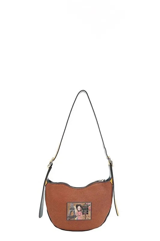 NICOLE LEE USA ECO-LEATHER SADDLE BAG