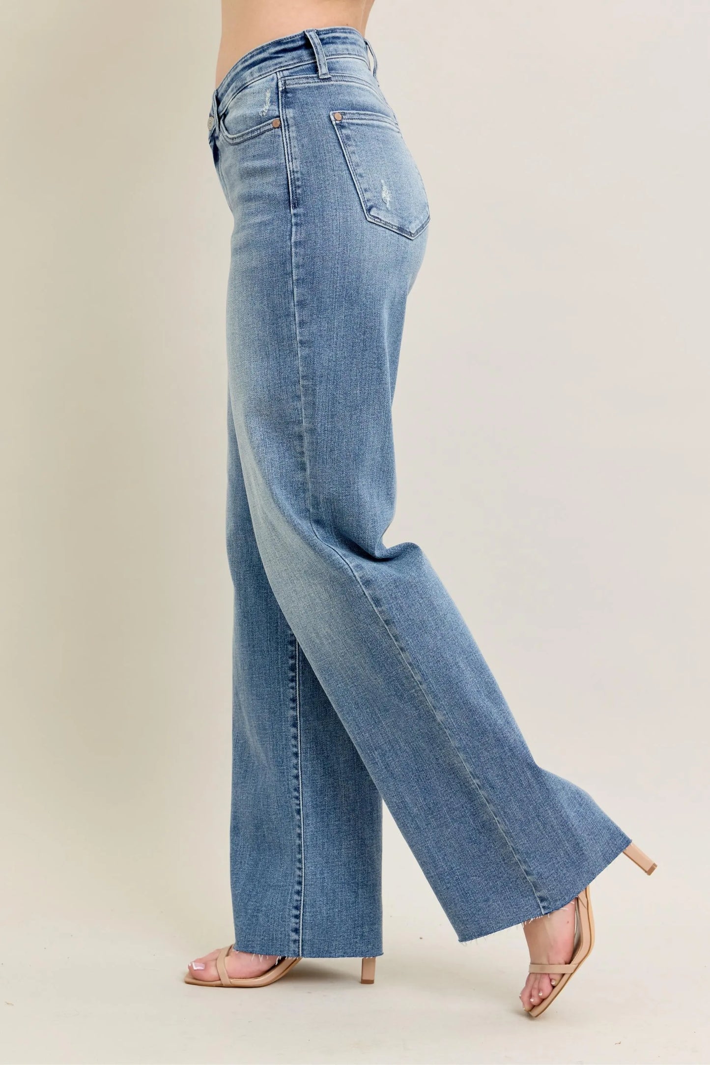 JUDY BLUE FULL SIZE V - FRONT BAGGY JEANS PLUS SIZE