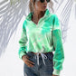 IVY LANE TIE-DYE QUARTER ZIP DROPPED SHOULDER SWEATSHIRT