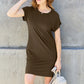 BASIC BAE FULL SIZE ROUND NECK SHORT SLEEVE DRESS WITH POCKETS