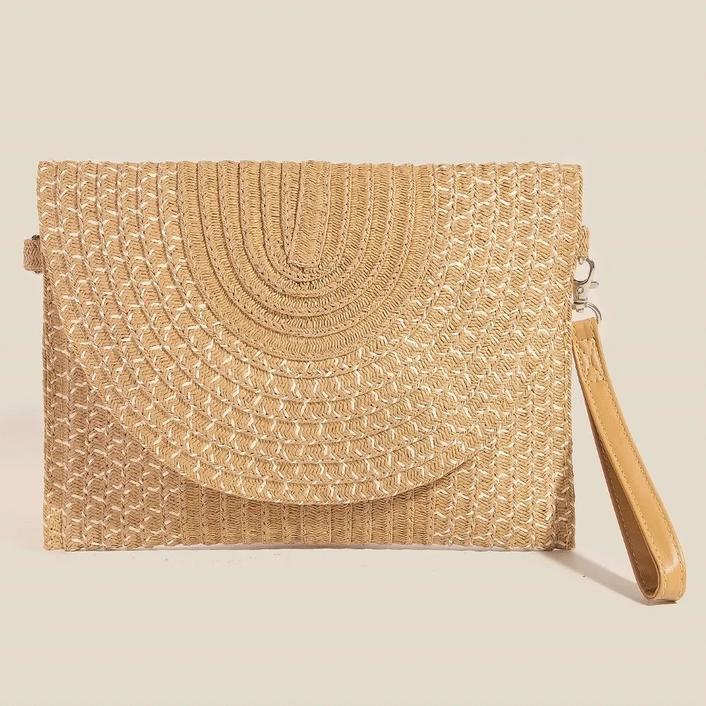 FAME TIGHT WOVEN ENVELOPE CLUTCH BAG