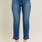 JUDY BLUE FULL SIZE HW VINTAGE WASH RELEASE HEM KICK FLARE JEANS PLUS SIZE
