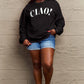 SIMPLY LOVE FULL SIZE CIAO！ROUND NECK SWEATSHIRT