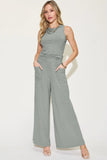BASIC BAE FULL SIZE RIBBED TANK AND WIDE LEG PANTS SET