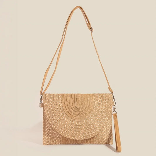 FAME TIGHT WOVEN ENVELOPE CLUTCH BAG