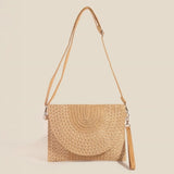 FAME TIGHT WOVEN ENVELOPE CLUTCH BAG